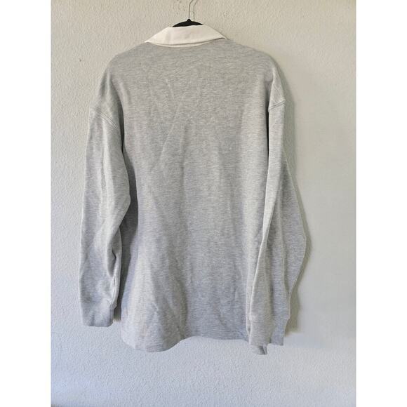 H&M Mens Sweat Shirt Sz Medium Pop Over Gray Collared Long Sleeves Gorpcore - Picture 8 of 10